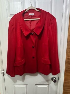 Classic Women's Red Button-Front Jacket
